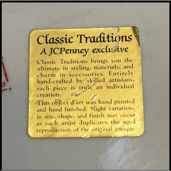 Classic Traditions Decorative Plate 12" Hand-Painted JCPenney Exclusive - Picture 2 of 3